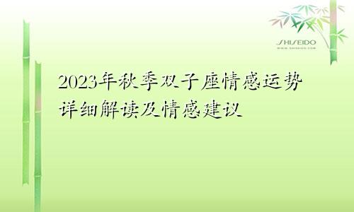 2023年秋季双子座感情运势详细解读和感情建议