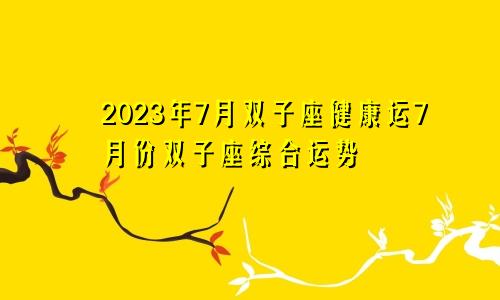 双子座2023年健康运7月情况 双子座7月综合运势
