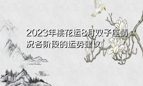 双子座2023年桃花运8月情况 各阶段的运势建议