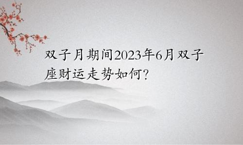 双子月期间，双子座2023年6月财运走向情况如何