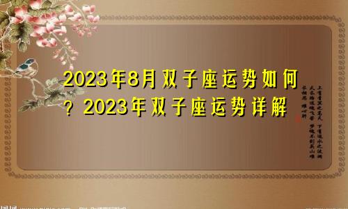 双子座2023年8月运势如何 双子座运势2023年运势详解