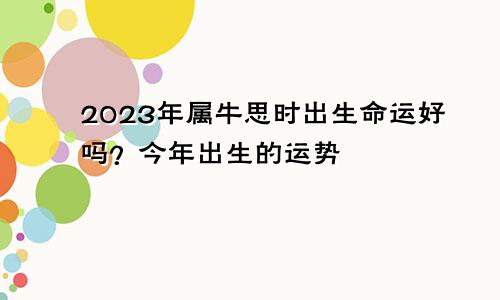 2023年属牛巳时出生命运好吗 今年出生的运势