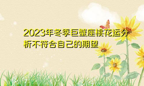 2023年巨蟹座冬季桃花运分析 不符合自身预期