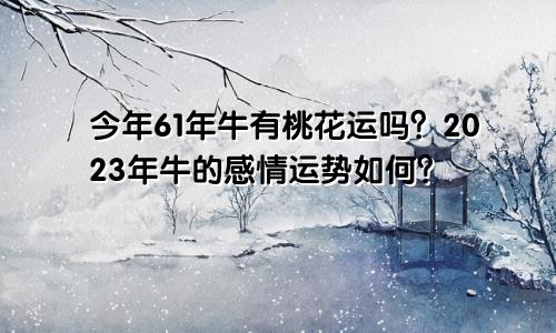 61年牛今年有桃花运吗 61年牛2023感情运势如何