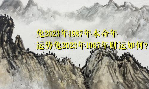 1987年兔2023本命年运势 1987年兔2023年财运如何