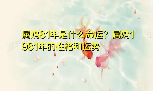 81年属鸡的是什么命？属鸡1981年的性格和运势