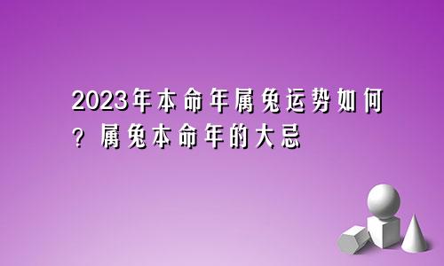 属兔2023年本命年运势如何 属兔本命年的大忌