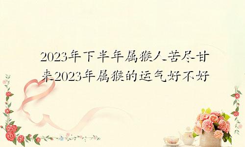 属猴人2023年下半年苦尽甘来 属猴的在2023年运气好不好