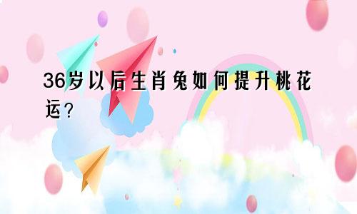 生肖兔36岁以后如何提升桃花运
