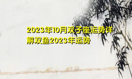 双子座2023年10月运势详解,双鱼2023年运势