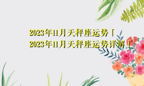 天秤座十一月份运势2023年「天秤座2023年11月运势运势详解」