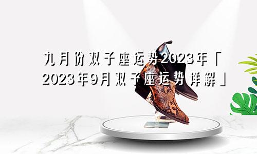 双子座九月份运势2023年「双子座2023年9月运势运势详解」