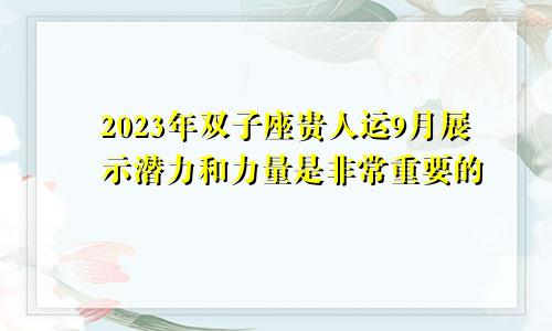 双子座2023年贵人运9月情况 展现潜力与实力十分重要