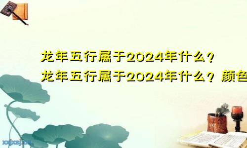 2024年龙年五行属什么 2024年龙年五行属什么颜色