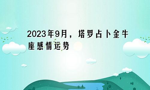 塔罗占卜金牛座2023年9月感情运势
