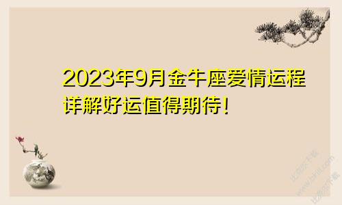 2023年金牛座爱情运9月运程详解，值得期待好运出现！