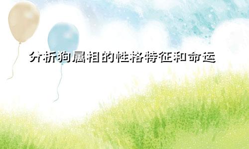 狗属相的性格特点及命运分析