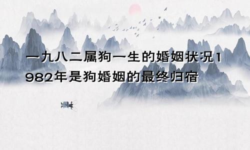 1982属狗一生婚姻状况 1982年属狗婚姻最终归宿