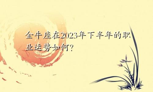 2023年下半年金牛座的事业运势如何