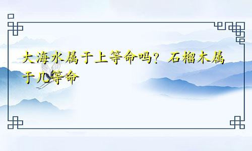 大海水属于上等命吗 石榴木属于几等命