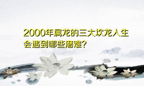00年属龙的三大坎龙人生中会遇到哪些磨难