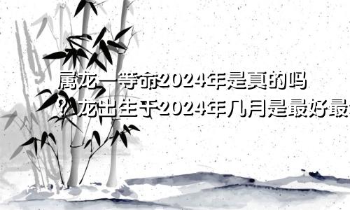 2024年属龙一等命是真的吗 2024几月龙出生最好最有福气