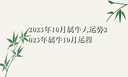 属牛人2023年10月运势 2023年属牛10月运程