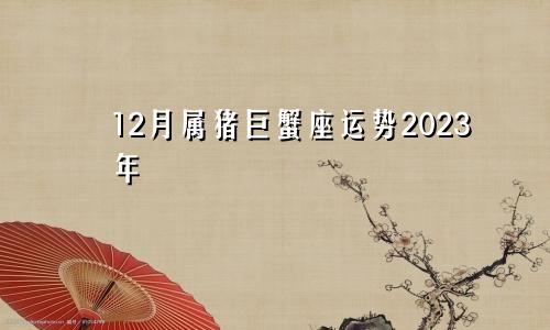 属猪巨蟹座12月运势2023年