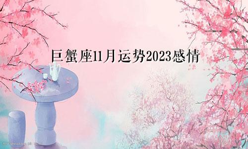 巨蟹座11月运势2023感情