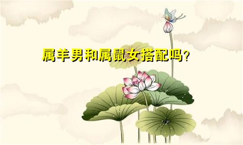 属羊男人和属鼠女人相配吗