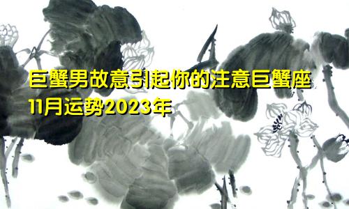 巨蟹男故意引起你注意，巨蟹座11月运势2023年