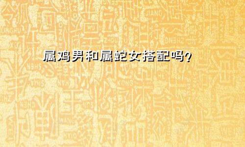 属鸡男人和属蛇女人相配吗