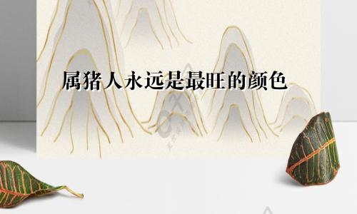 属猪人永远最旺的颜色