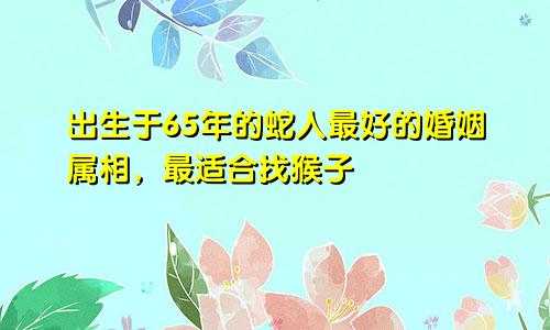 65年出生的属蛇人最佳婚配属相，找属猴的最合适