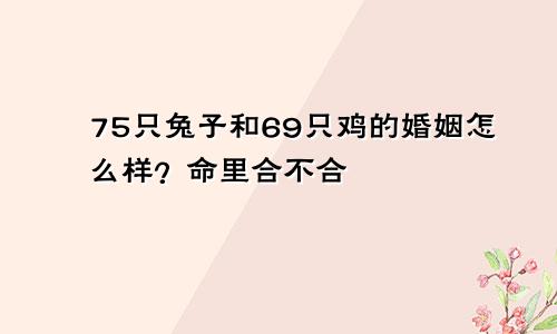 75兔和69鸡相配婚姻如何 命里合不合