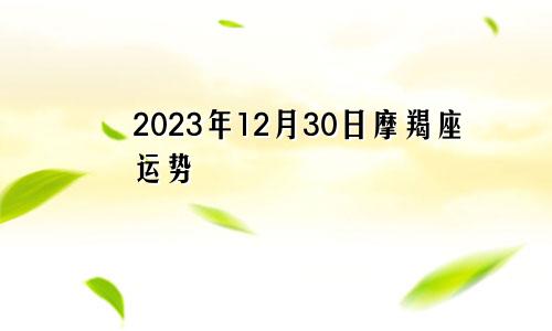 摩羯座2023年12月30日运势