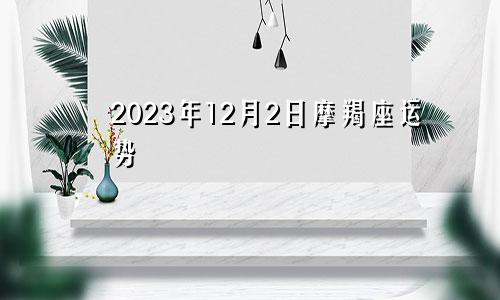 摩羯座2023年12月2日运势