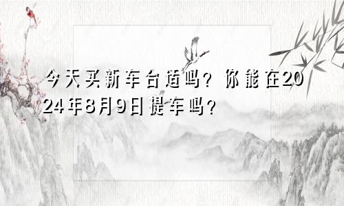 今天适不适合买新车 2024年8月9日可以提车吗
